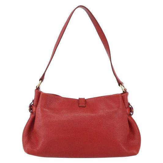 Salvatore Ferragamo Gancini Shoulder Bag Leather, RED, LEATHER, Shoulder bag