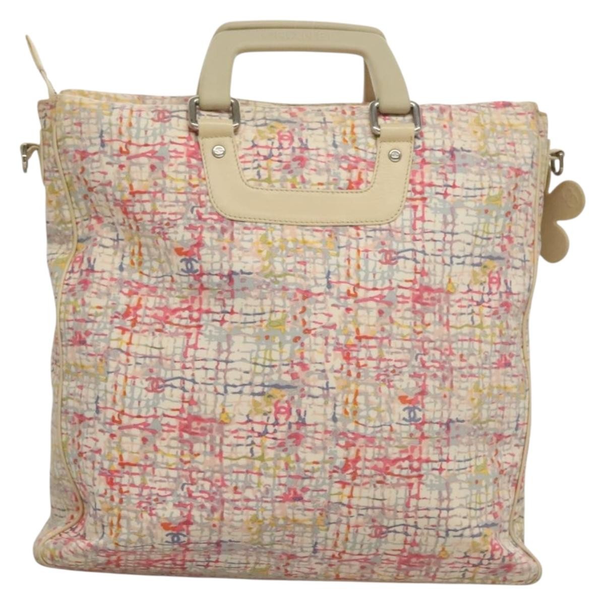 Chanel Vintage CC clover tote Canvas, PINK, CANVAS, Tote bag