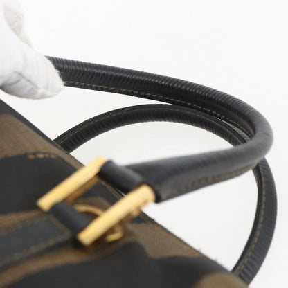 Fendi Vintage Pequin Convertible Boston Bag Coated Canvas, BROWN, CANVAS, Travel bag