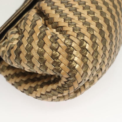 Fendi Vintage Shoulder Bag Leather, GOLD, LEATHER, Shoulder bag