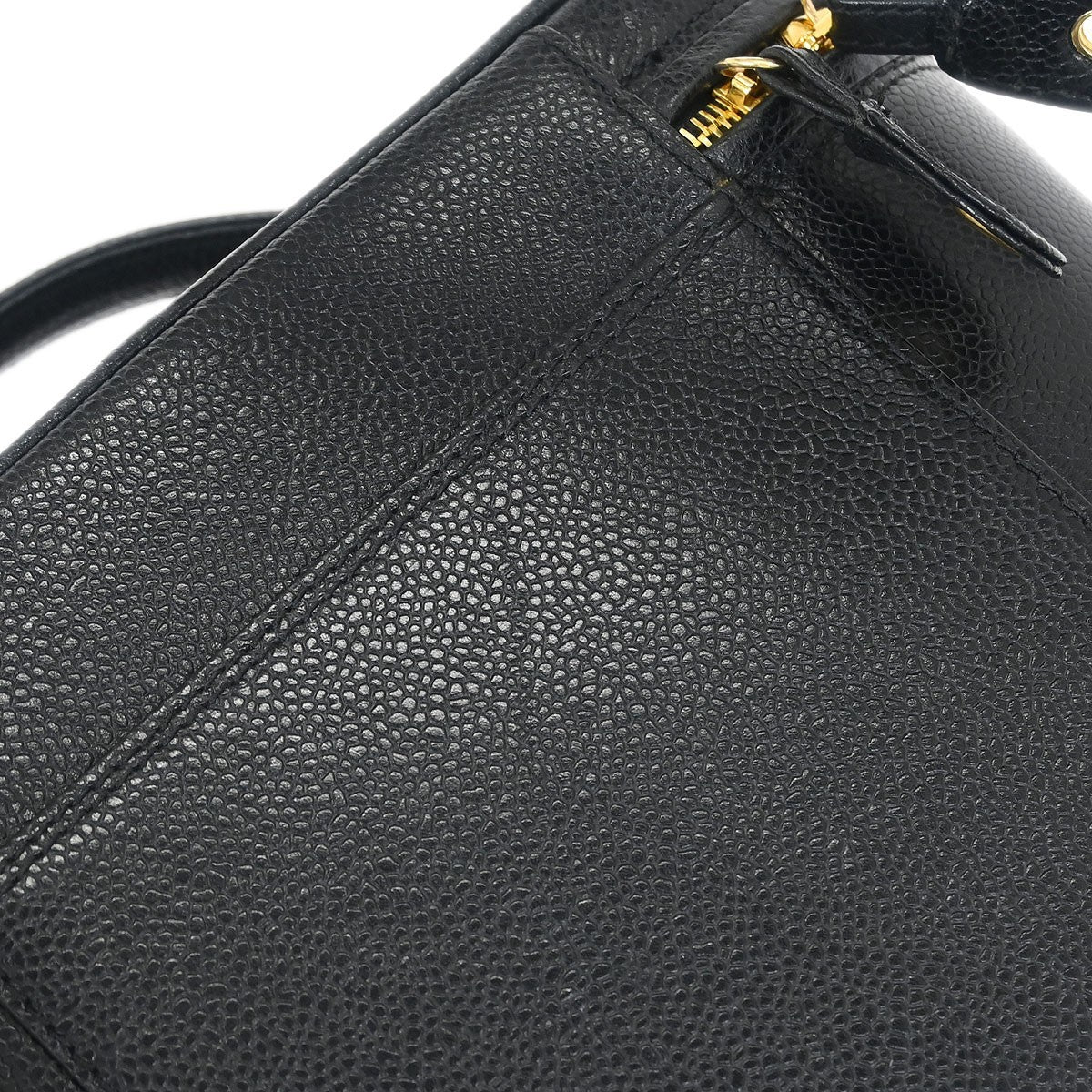 Chanel Vintage Timeless Vanity Case Caviar, BLACK, LEATHER, Handbag