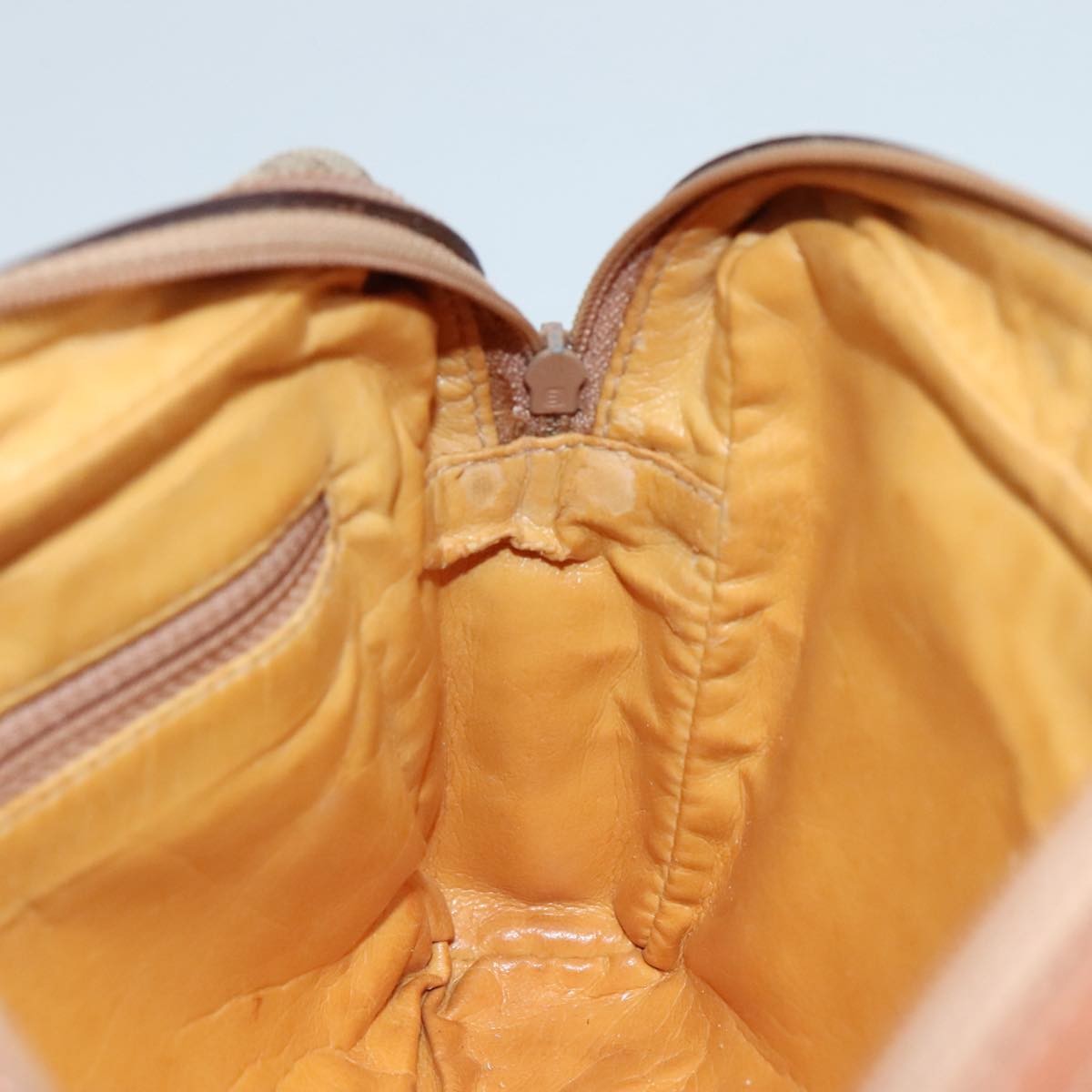 Celine Macadam Shoulder Bag Leather, BEIGE, LEATHER, Shoulder bag