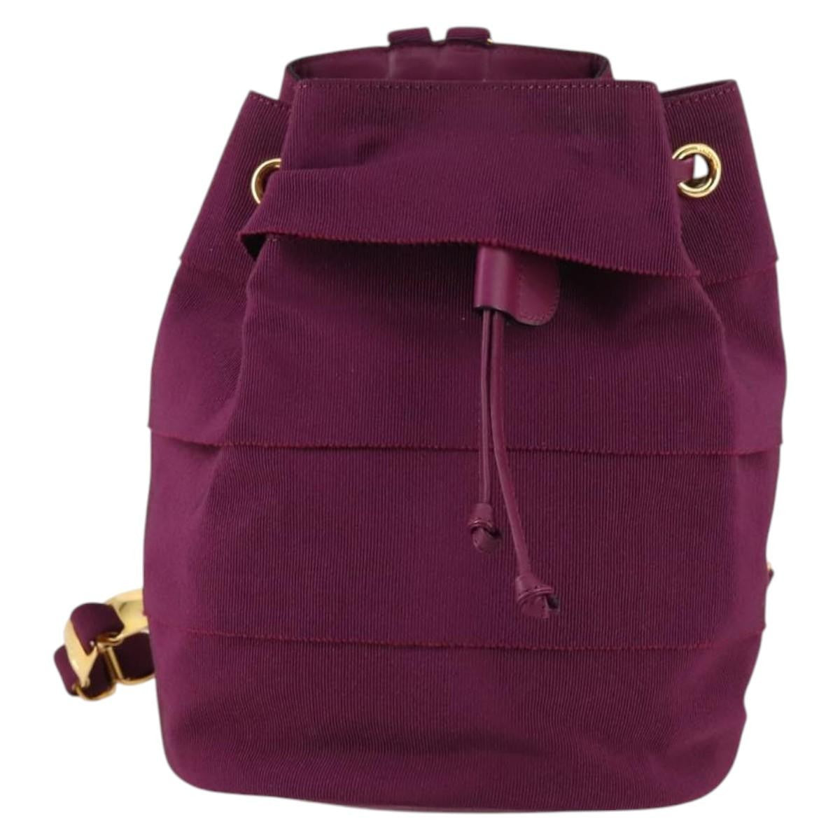Salvatore Ferragamo Vala Backpack Canvas, PURPLE, CANVAS, Backpack