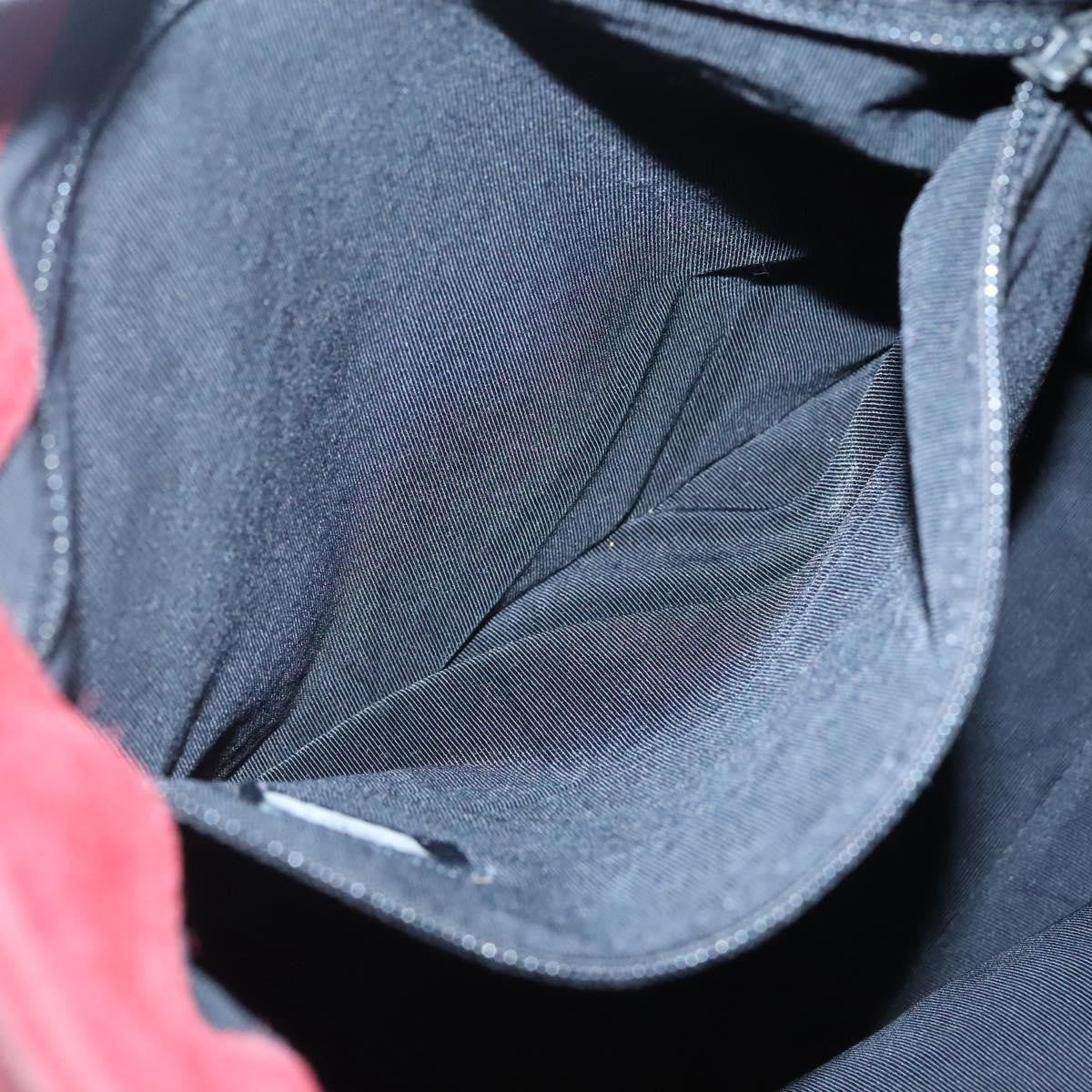 Chanel Vintage Resin Chain Tote Suede, RED, SUEDE, Tote bag