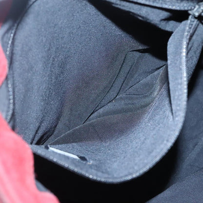 Chanel Vintage Resin Chain Tote Suede, RED, SUEDE, Tote bag