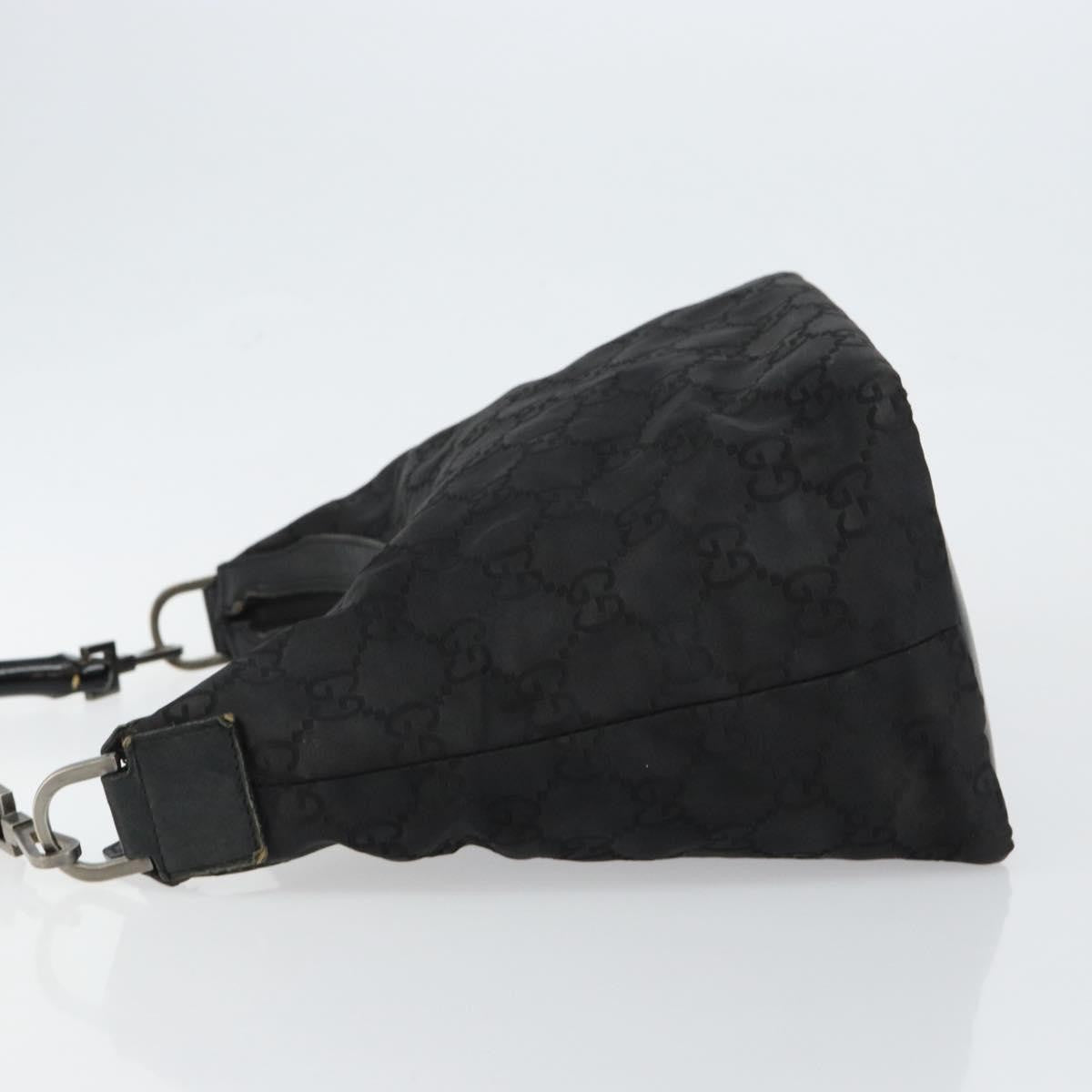 Gucci Vintage Bamboo Hobo GG Canvas, BLACK, CANVAS, Shoulder bag