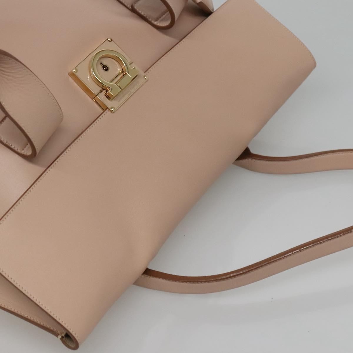 Salvatore Ferragamo Sookie Satchel Leather, BEIGE, LEATHER, Handbag