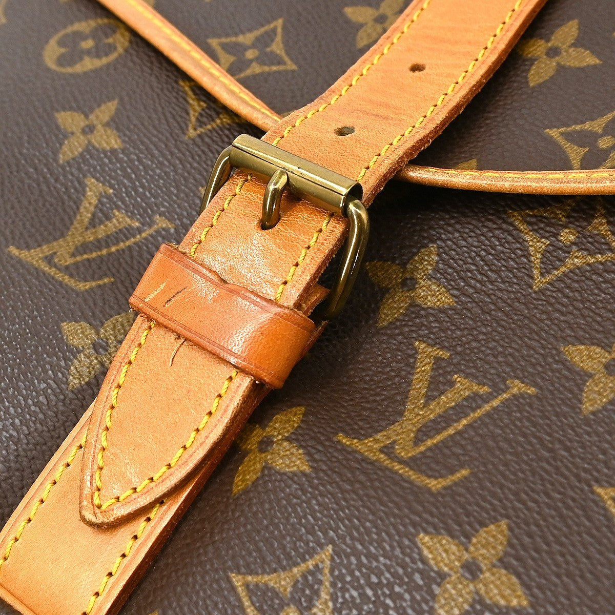 Louis Vuitton Saumur Handbag Monogram Canvas, BROWN, CANVAS, Shoulder bag