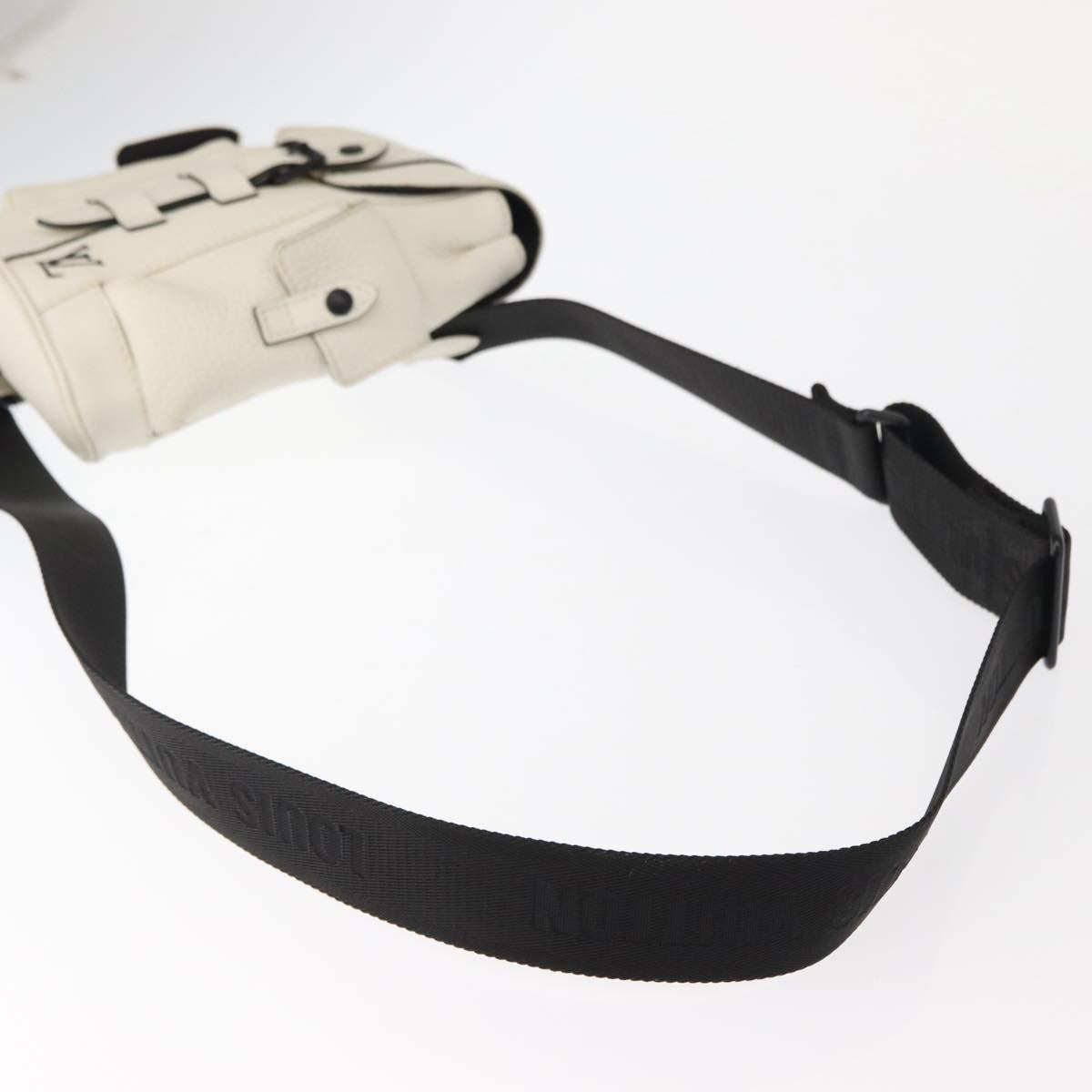 Louis Vuitton Christopher Backpack Taurillon Leather, WHITE, LEATHER, Shoulder bag