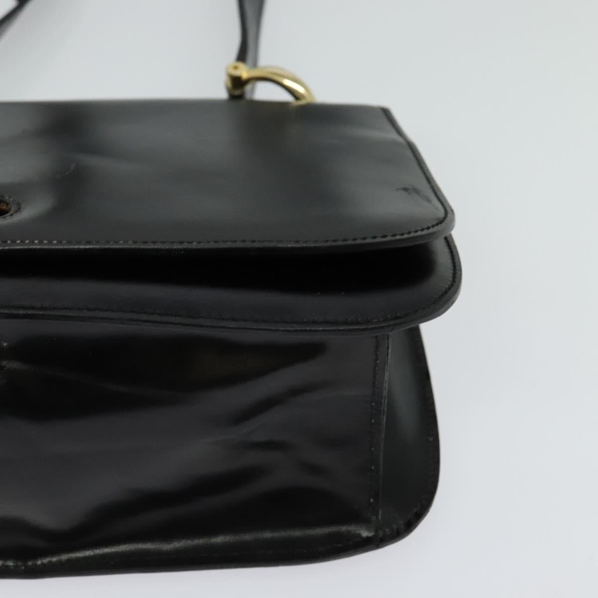 Celine Flap Shoulder Bag Leather, BLACK, LEATHER, Shoulder bag