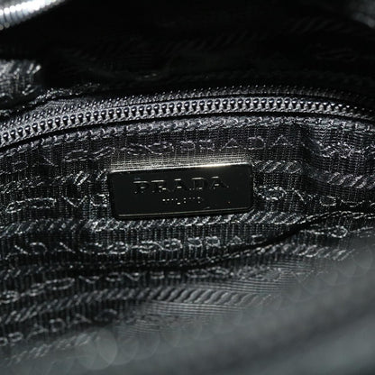 Prada Zip Messenger Bag Horizontal Quilt Tessuto, BLACK, NYLON, Shoulder bag