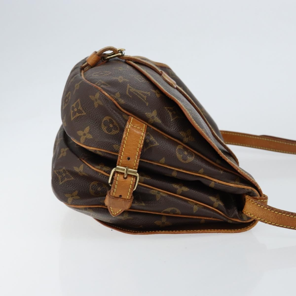 Louis Vuitton Saumur Handbag Monogram Canvas, BROWN, CANVAS, Shoulder bag