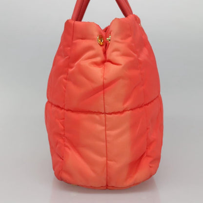 Prada Convertible Tote Quilted Tessuto, ORANGE, NYLON, Handbag