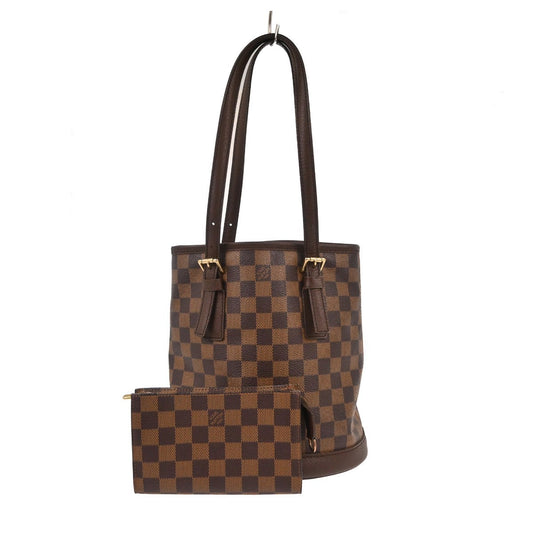 Louis Vuitton Marais Bucket Bag Damier, BROWN, CANVAS, Tote bag