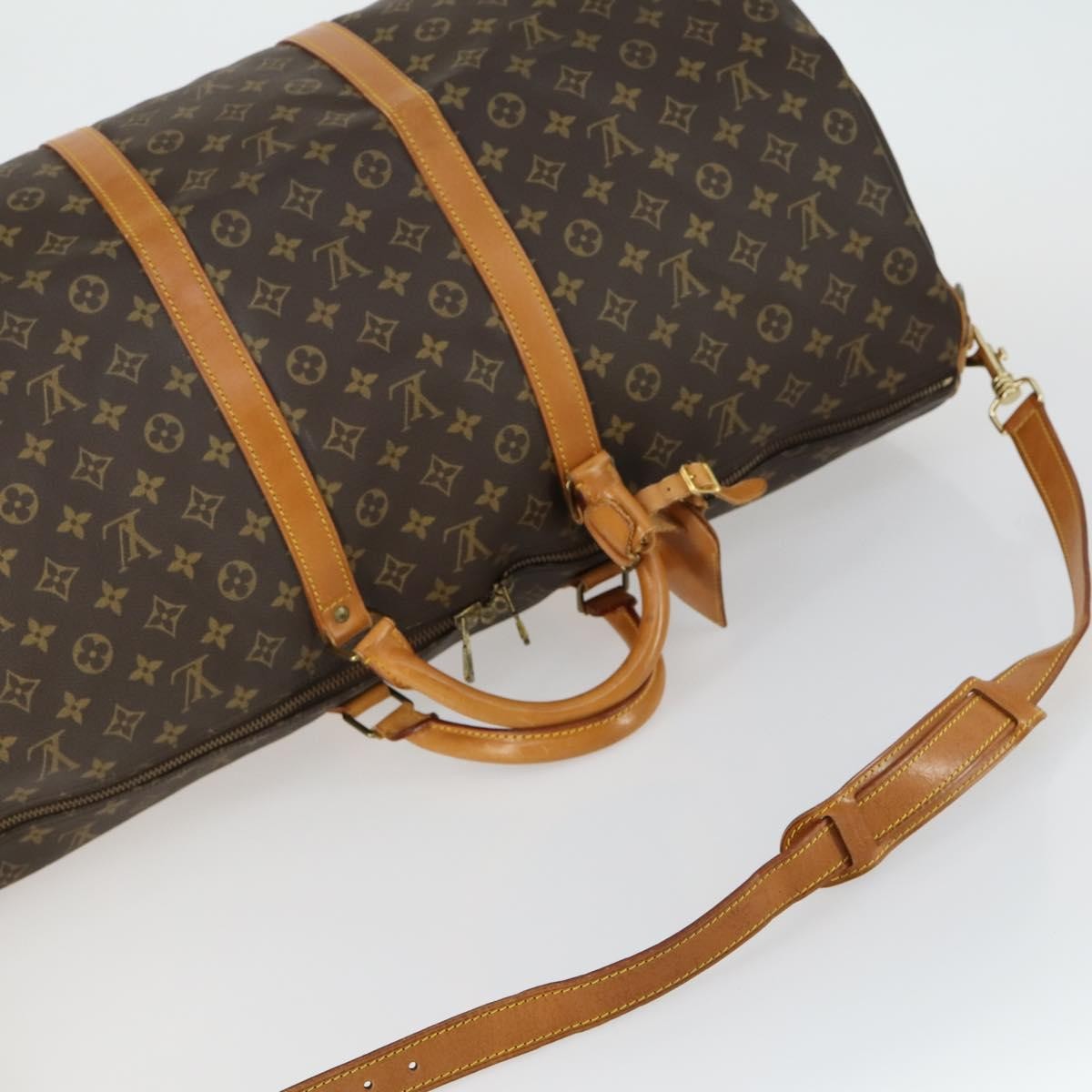 Louis Vuitton Keepall Bandouliere Bag Monogram Canvas, BROWN, CANVAS, Travel bag