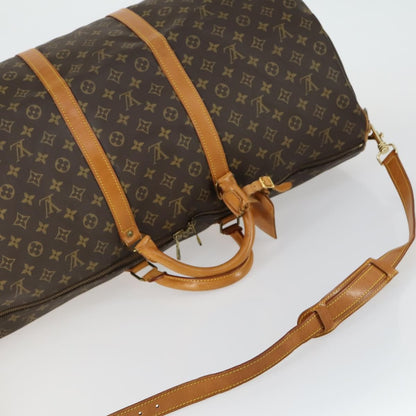 Louis Vuitton Keepall Bandouliere Bag Monogram Canvas, BROWN, CANVAS, Travel bag
