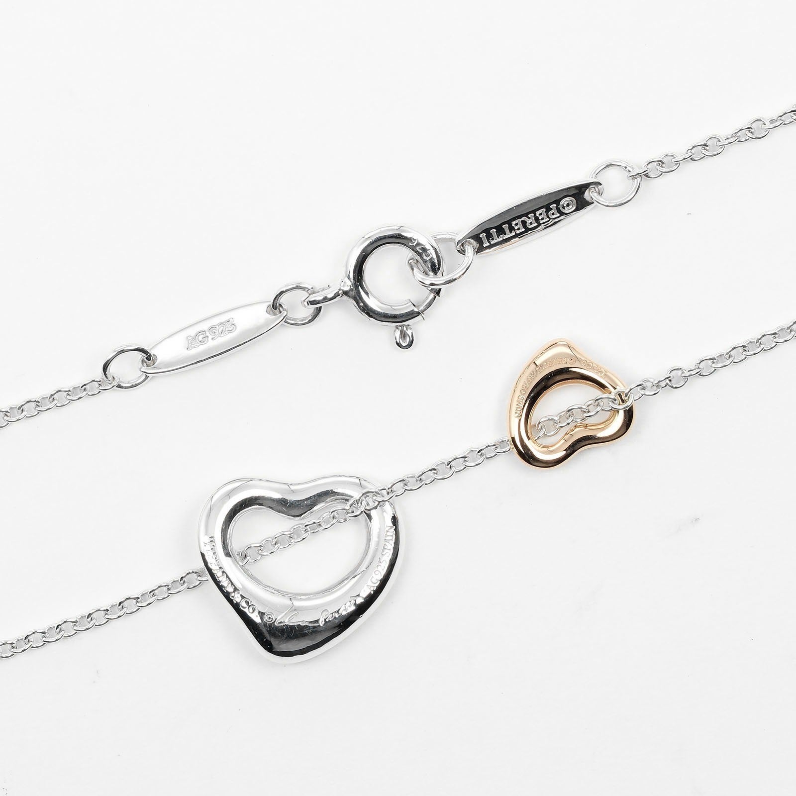 Tiffany & Co. Double Heart Pendant Necklace Sterling Silver and 18K Yellow Gold, SILVER, SILVER, Necklace