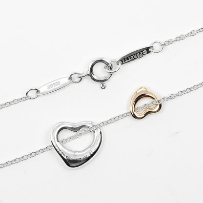 Tiffany & Co. Double Heart Pendant Necklace Sterling Silver and 18K Yellow Gold, SILVER, SILVER, Necklace
