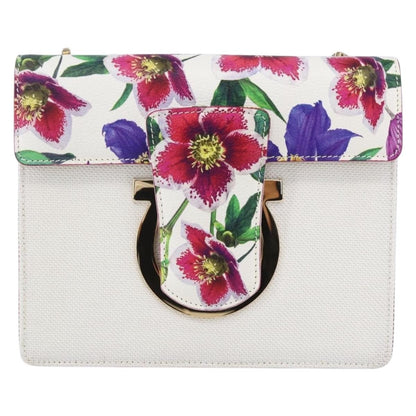 Salvatore Ferragamo Vintage Gancini Chain Shoulder Bag Canvas, MULTICOLOUR, CANVAS, Shoulder bag