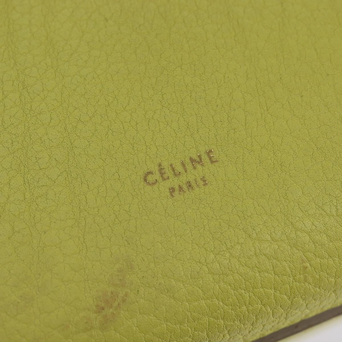 Celine Tie Knot Tote Smooth Leather, YELLOW, LEATHER, Tote bag