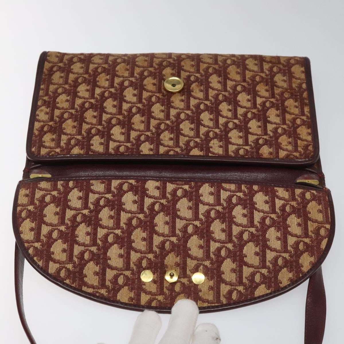 Christian Dior Vintage Trotter Flap Shoulder Bag Canvas, RED, CANVAS, Shoulder bag