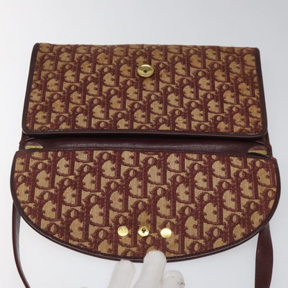 Christian Dior Vintage Trotter Flap Shoulder Bag Canvas, RED, CANVAS, Shoulder bag