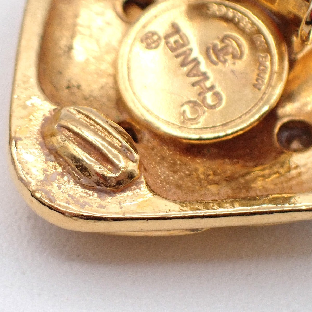 Chanel Vintage CC Diamond Shape Clips-On Earrings Gold-Plated, GOLD, GOLD_PLATED, Earrings