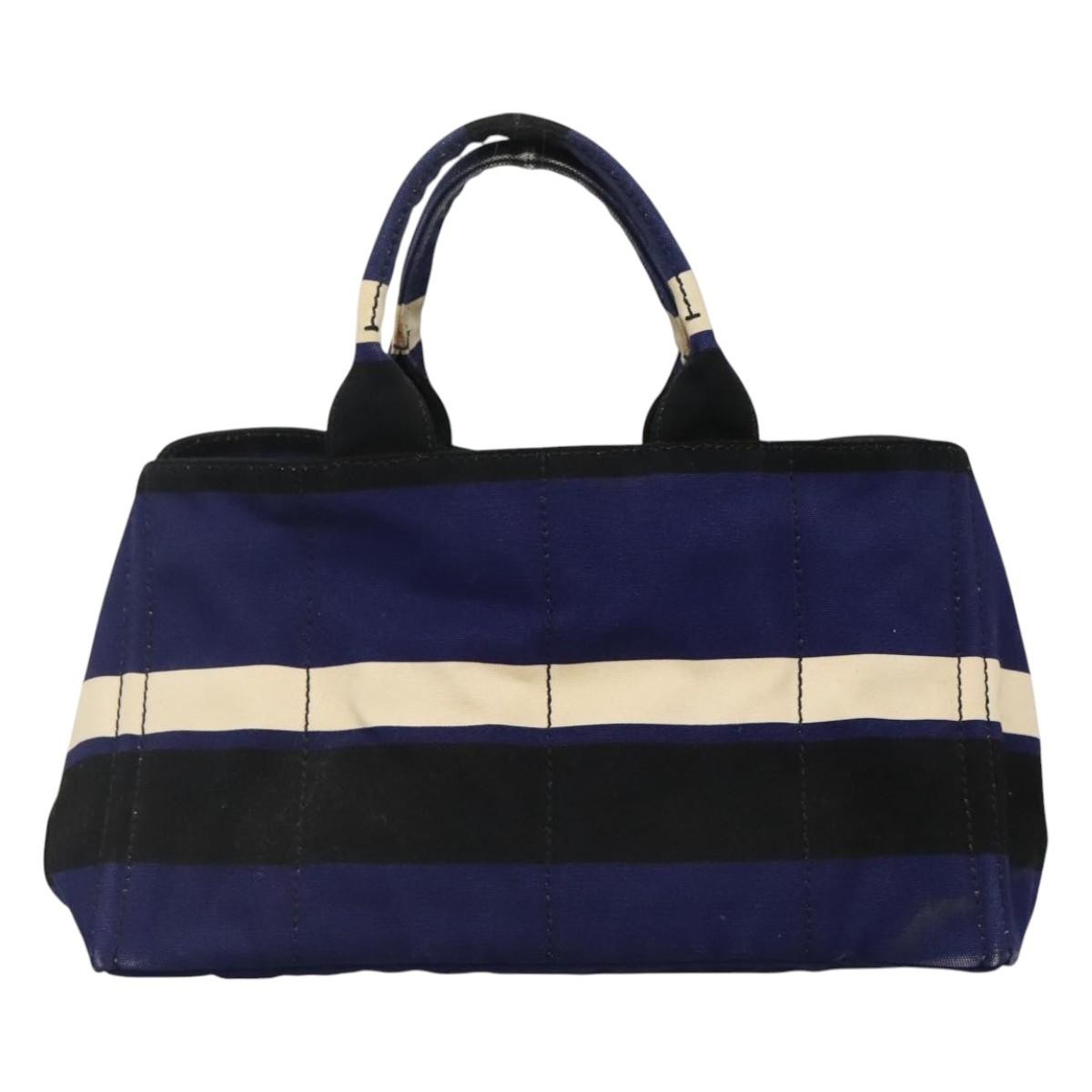 Prada Canapa Open Tote Canvas, BLUE, CANVAS, Tote bag