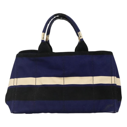 Prada Canapa Open Tote Canvas, BLUE, CANVAS, Tote bag