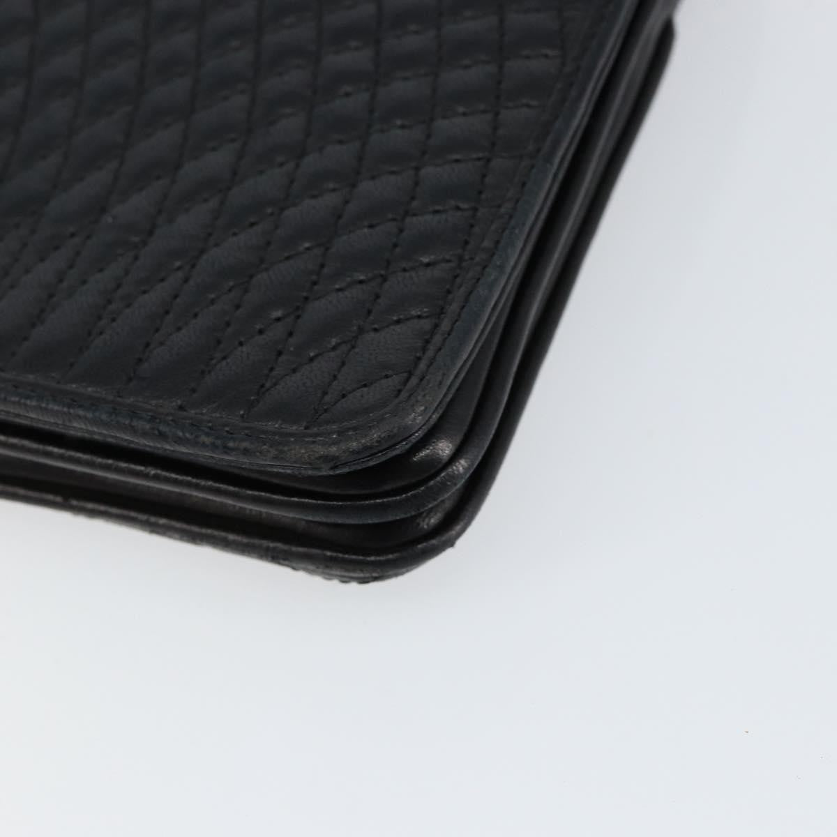 Bally Vintage Chain Shoulder Bag Quilted Leather, BLACK, LEATHER, Shoulder bag