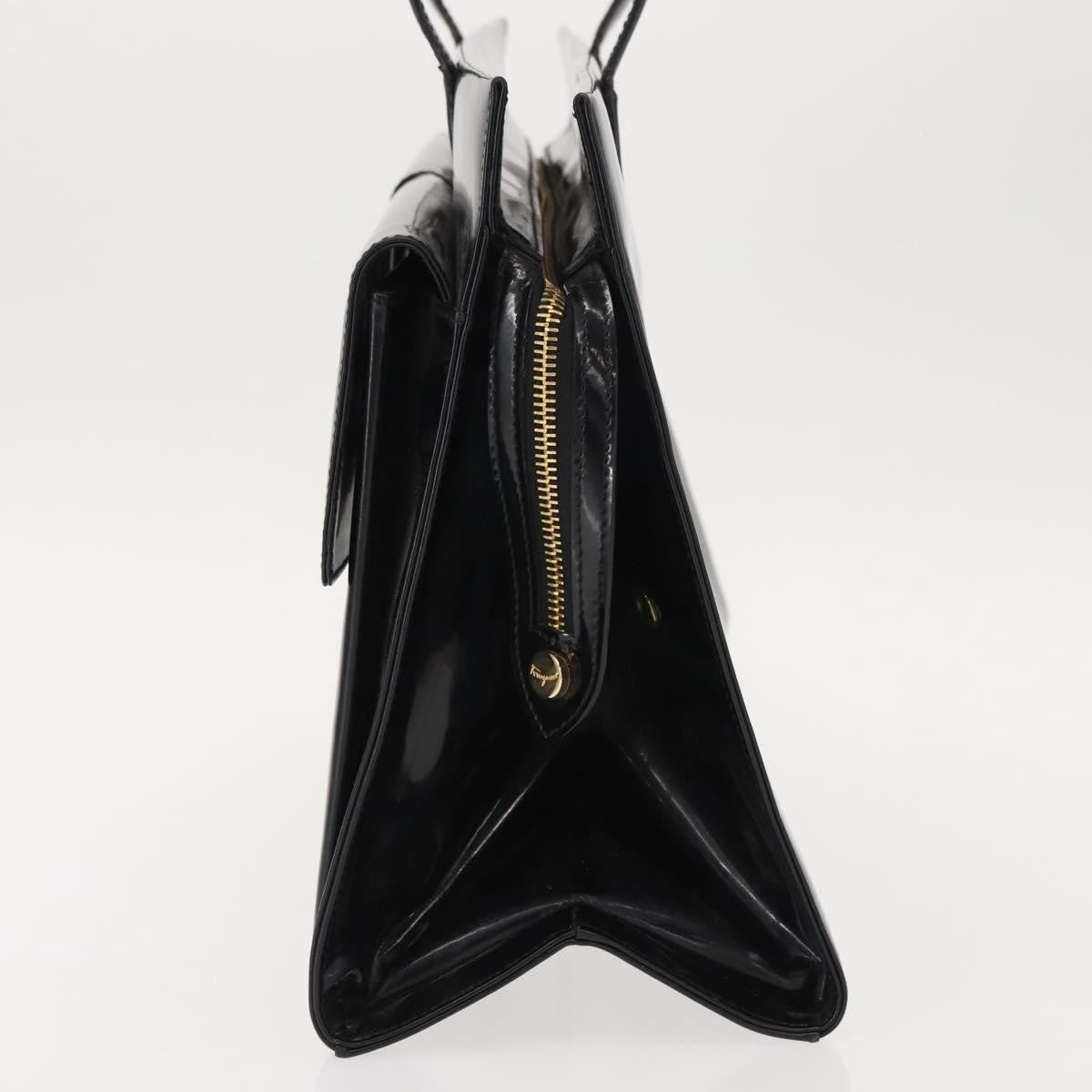 Salvatore Ferragamo Gancini Tote Patent leather, BLACK, PATENT_LEATHER, Tote bag