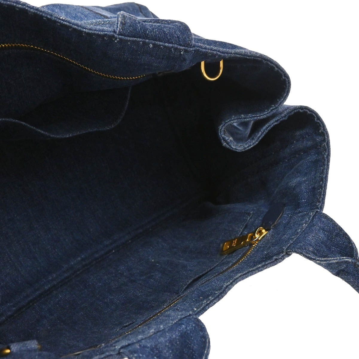 Prada Canapa Convertible Tote Denim, BLUE, DENIM_JEANS, Tote bag