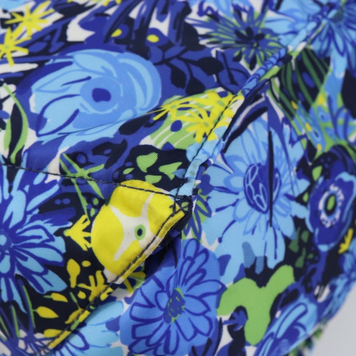 Prada Floreal Tote Printed Tessuto, BLUE, NYLON, Tote bag