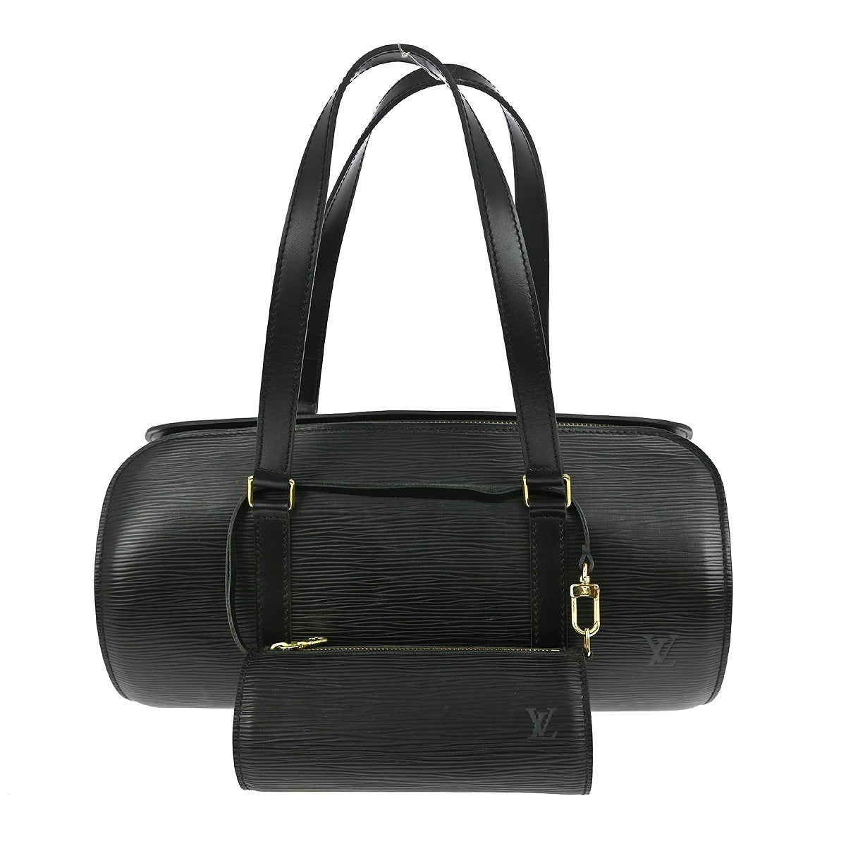 Louis Vuitton Soufflot Handbag Epi Leather, BLACK, LEATHER, Handbag