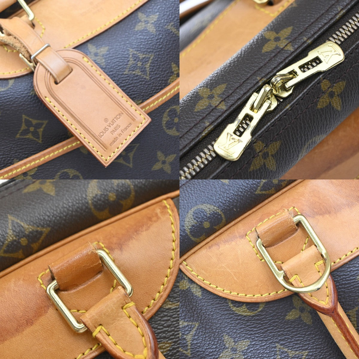 Louis Vuitton Deauville Handbag Monogram Canvas, BROWN, CANVAS, Handbag