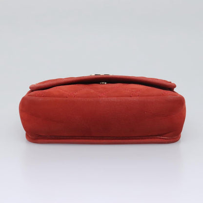 Chanel Natural Beauty Flap Bag Suede, RED, SUEDE, Shoulder bag