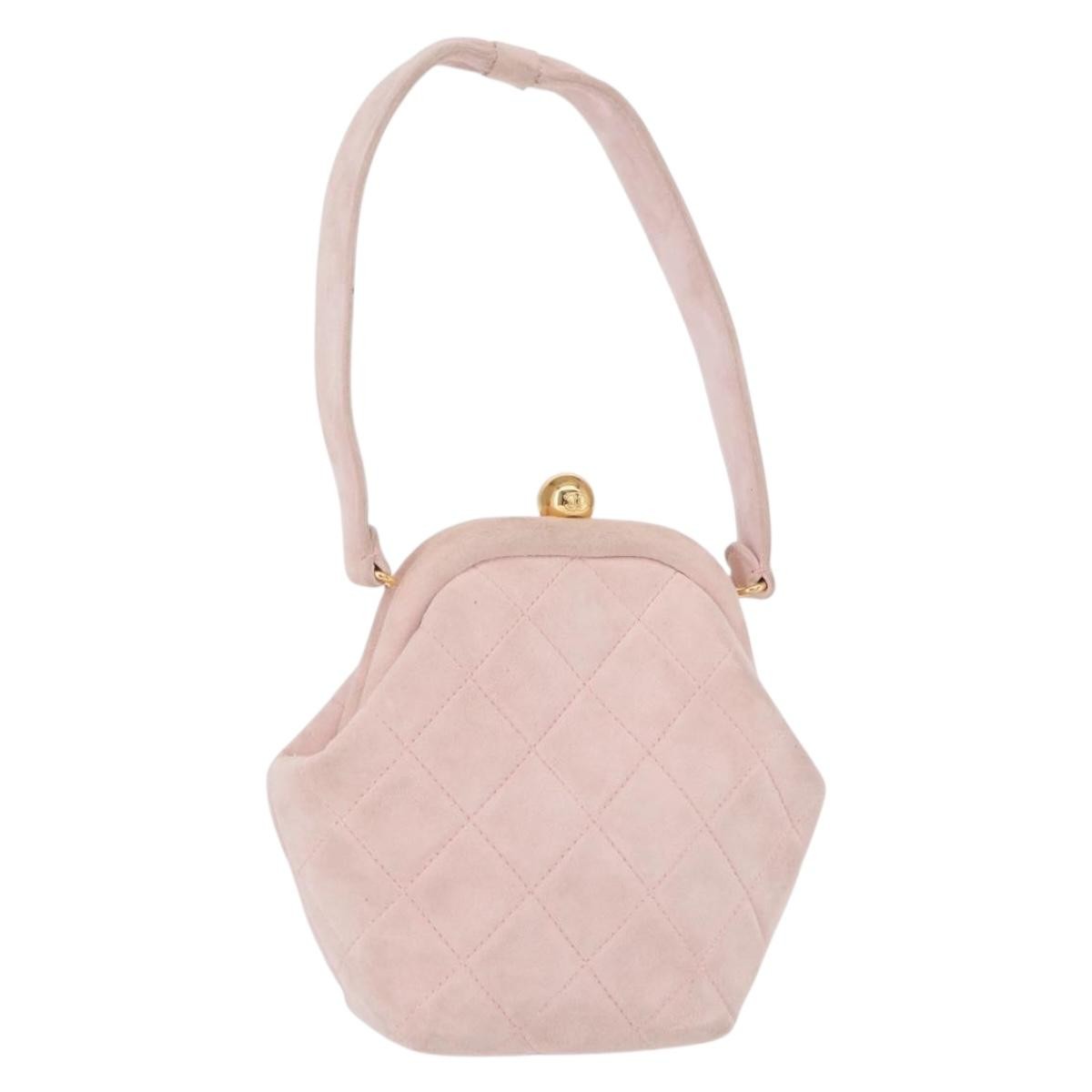 Chanel Vintage CC Hand bag Suede, PINK, SUEDE, Handbag