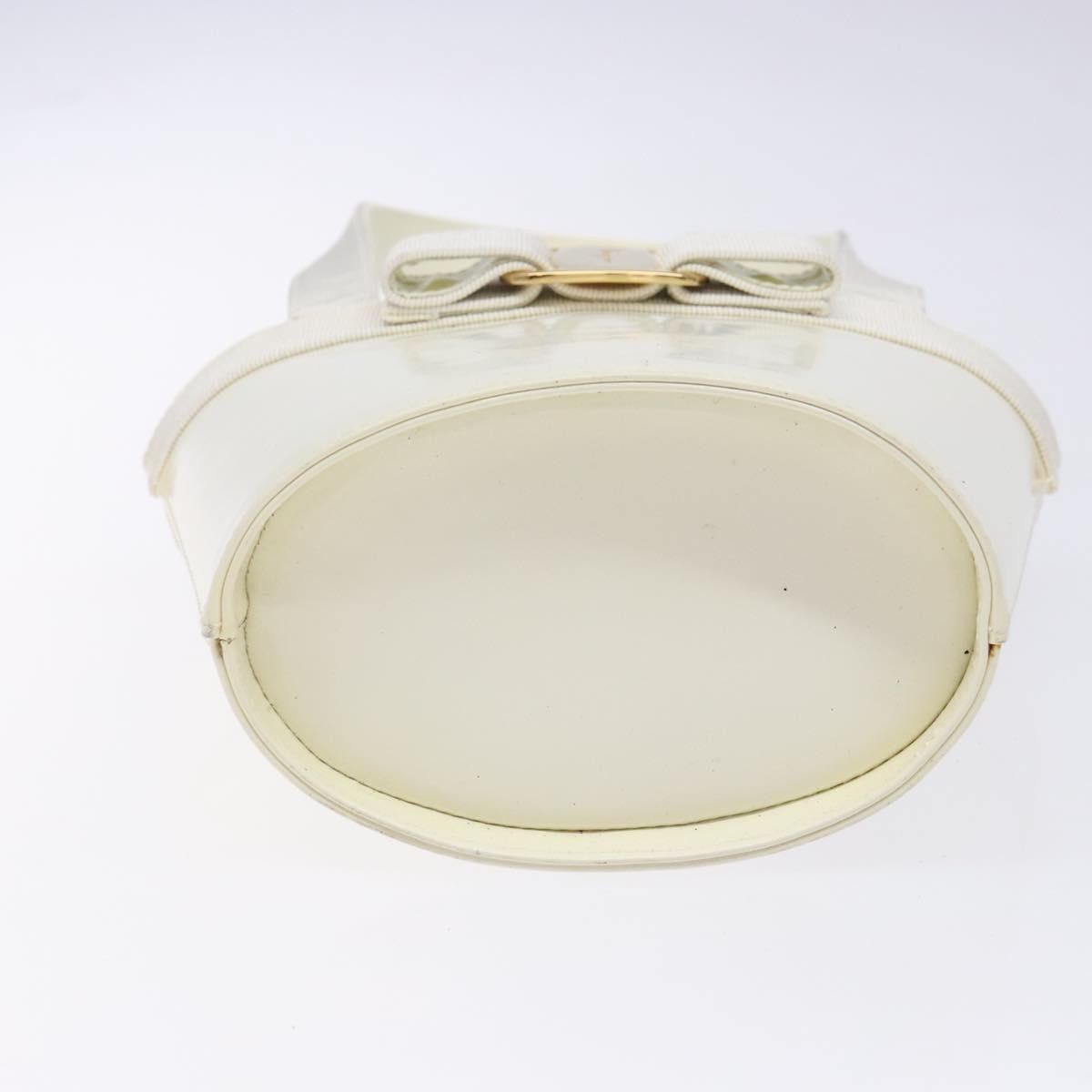 Salvatore Ferragamo Vara Bow Top Handle Bucket Bag Patent Leather, WHITE, PATENT_LEATHER, Handbag