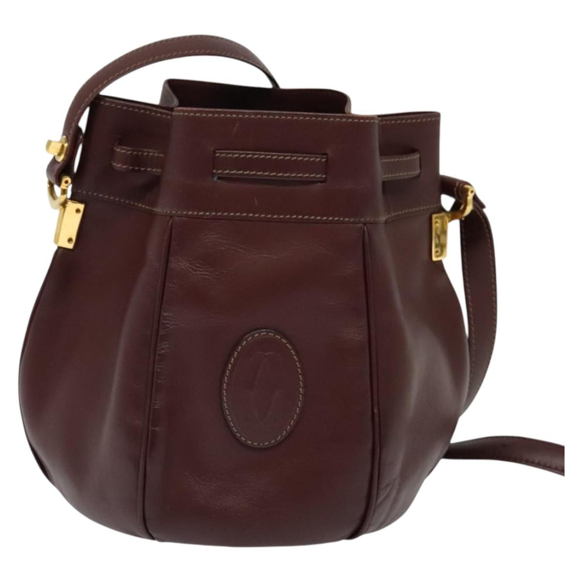cartier Must de cartier bag Leather, BURGUNDY, LEATHER, Shoulder bag