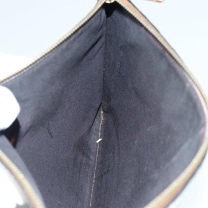 Fendi Mania Logo Zip Pouch Inlaid Leather, BEIGE, LEATHER, Clutche & pouche