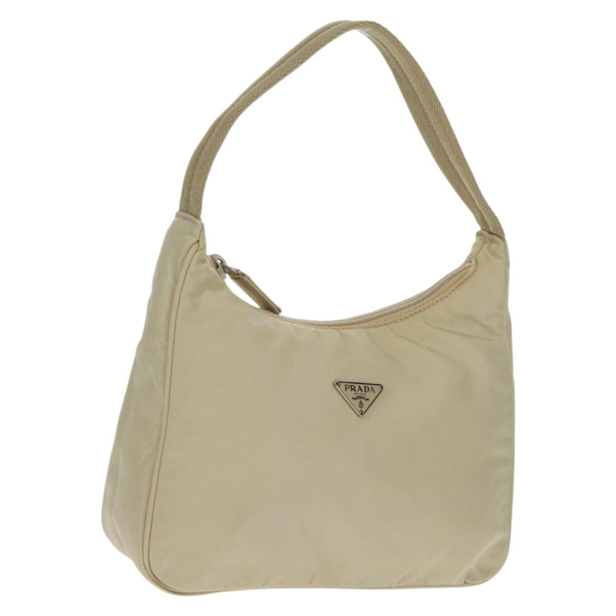 Prada Hobo Tessuto, BEIGE, NYLON, Handbag