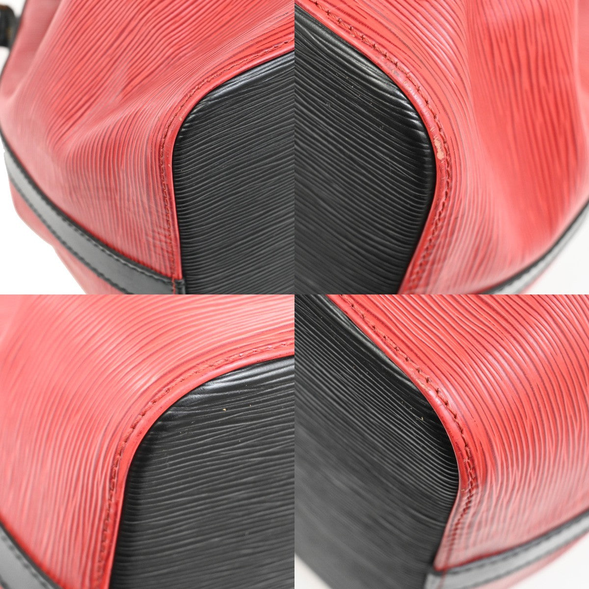 Louis Vuitton Bicolor Petit Noe Handbag Epi Leather, RED, LEATHER, Shoulder bag