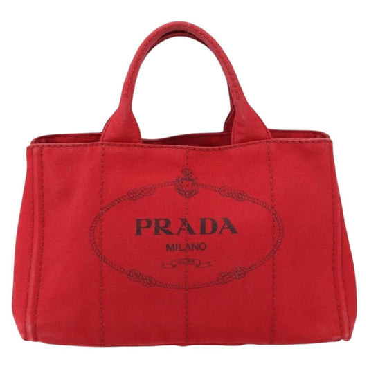 Prada Canapa Tote Canvas, RED, CANVAS, Tote bag
