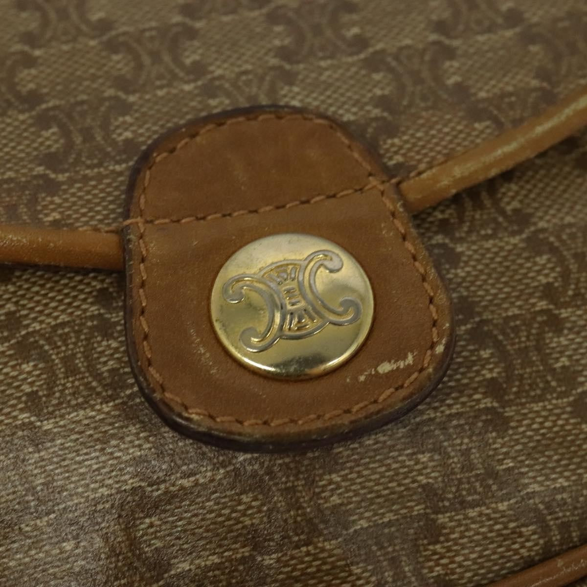 Celine Vintage Macadam Shoulder Bag Canvas, BEIGE, CANVAS, Shoulder bag