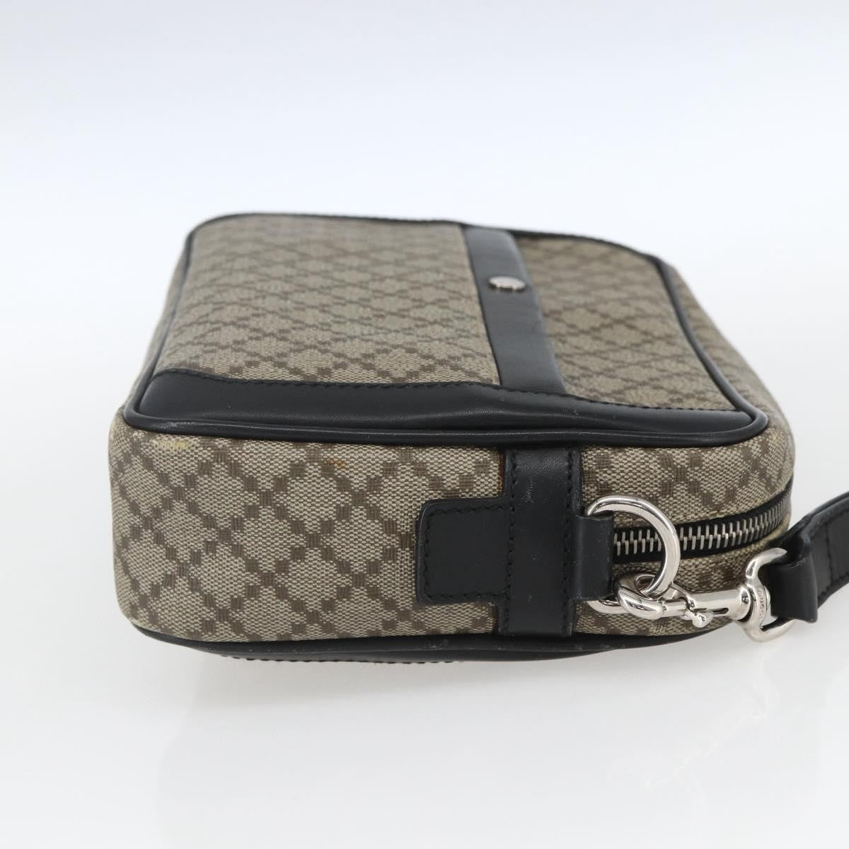 Gucci Wristlet Clutch Diamante Canvas, BEIGE, PVC, Clutche & pouche