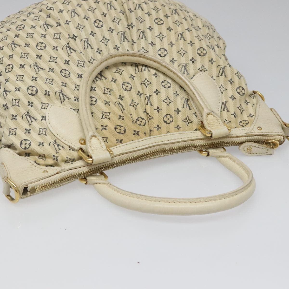 Louis Vuitton Marina Handbag Mini Lin Croisette, BEIGE, CANVAS, Handbag