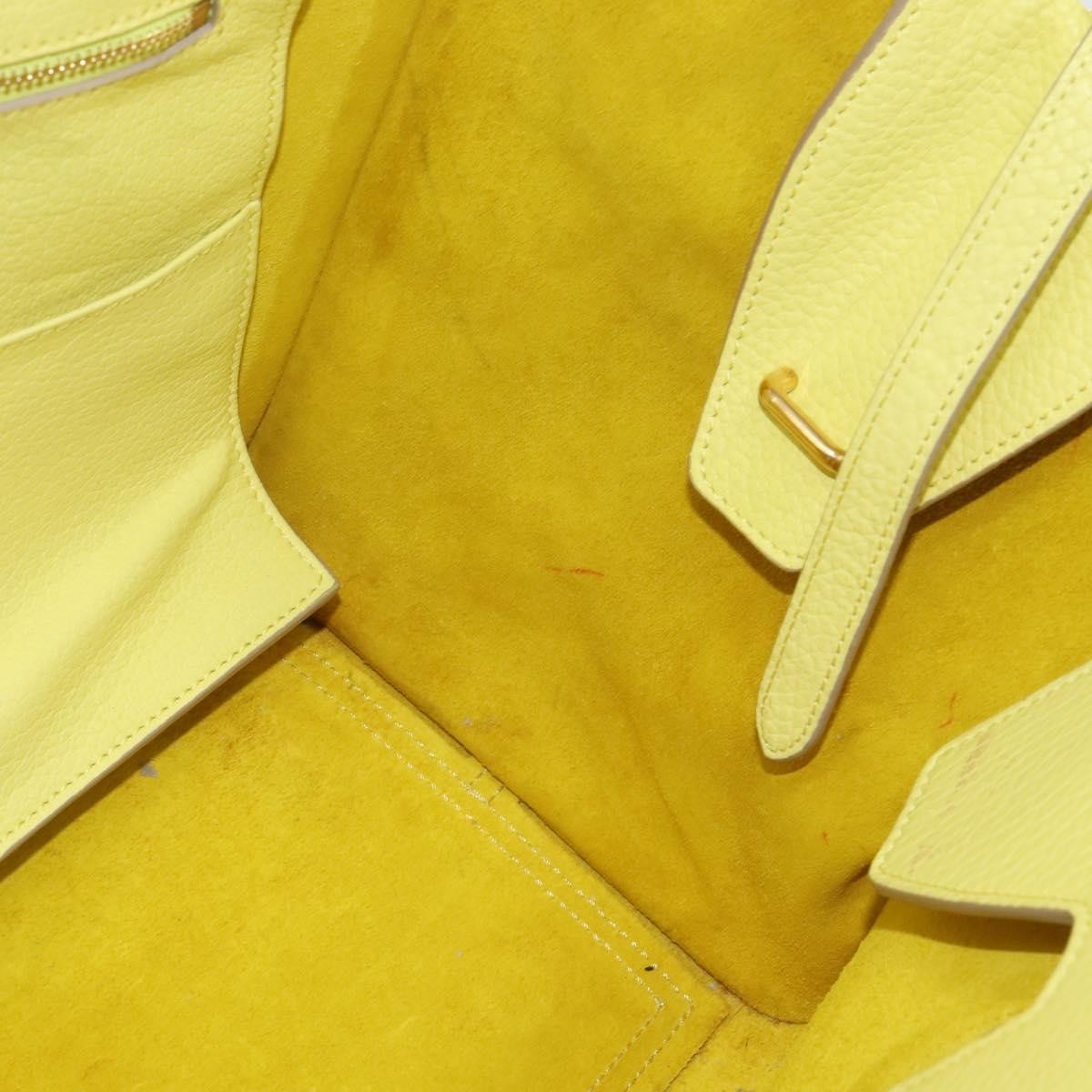 Celine Tie Knot Tote Smooth Leather, YELLOW, LEATHER, Tote bag