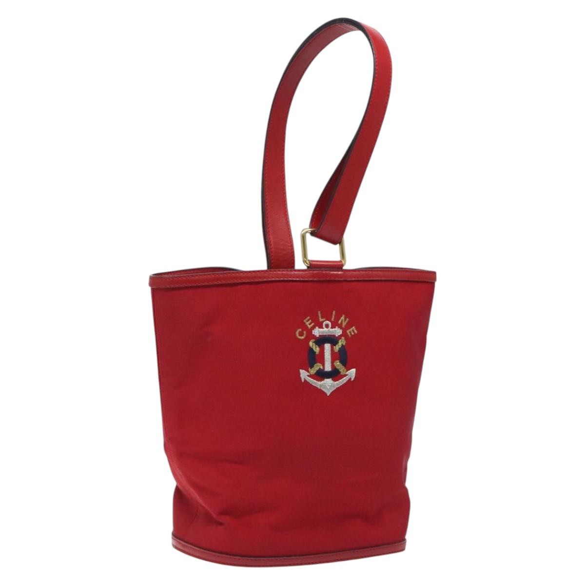 Celine Handbag Canvas, RED, CANVAS, Handbag