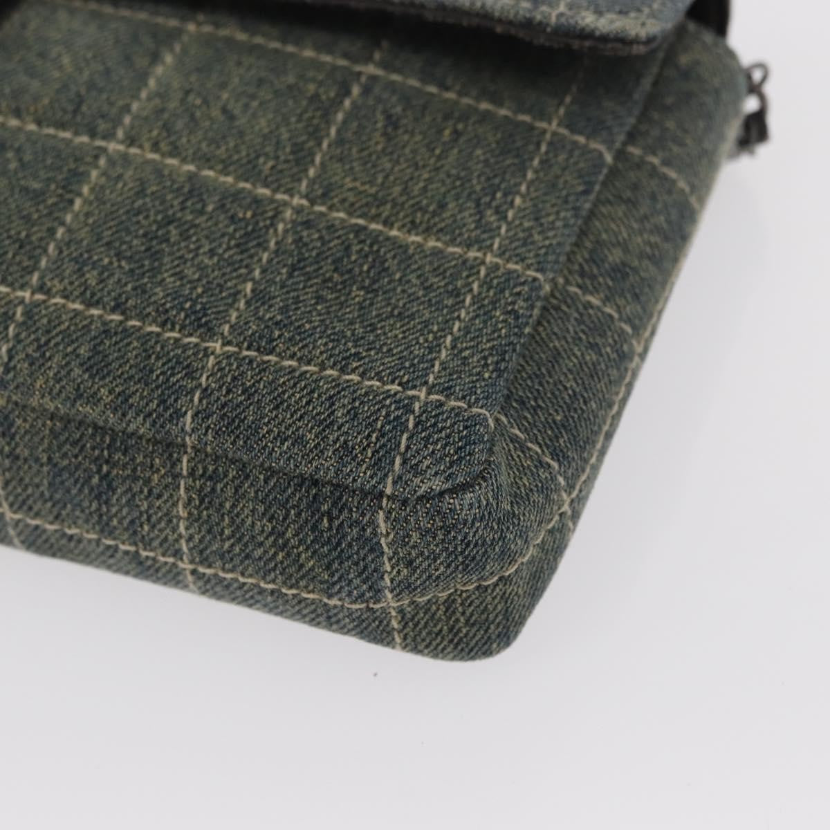 Chanel Chocolate Bar Flap Bag Quilted Denim, BLUE, DENIM_JEANS, Shoulder bag