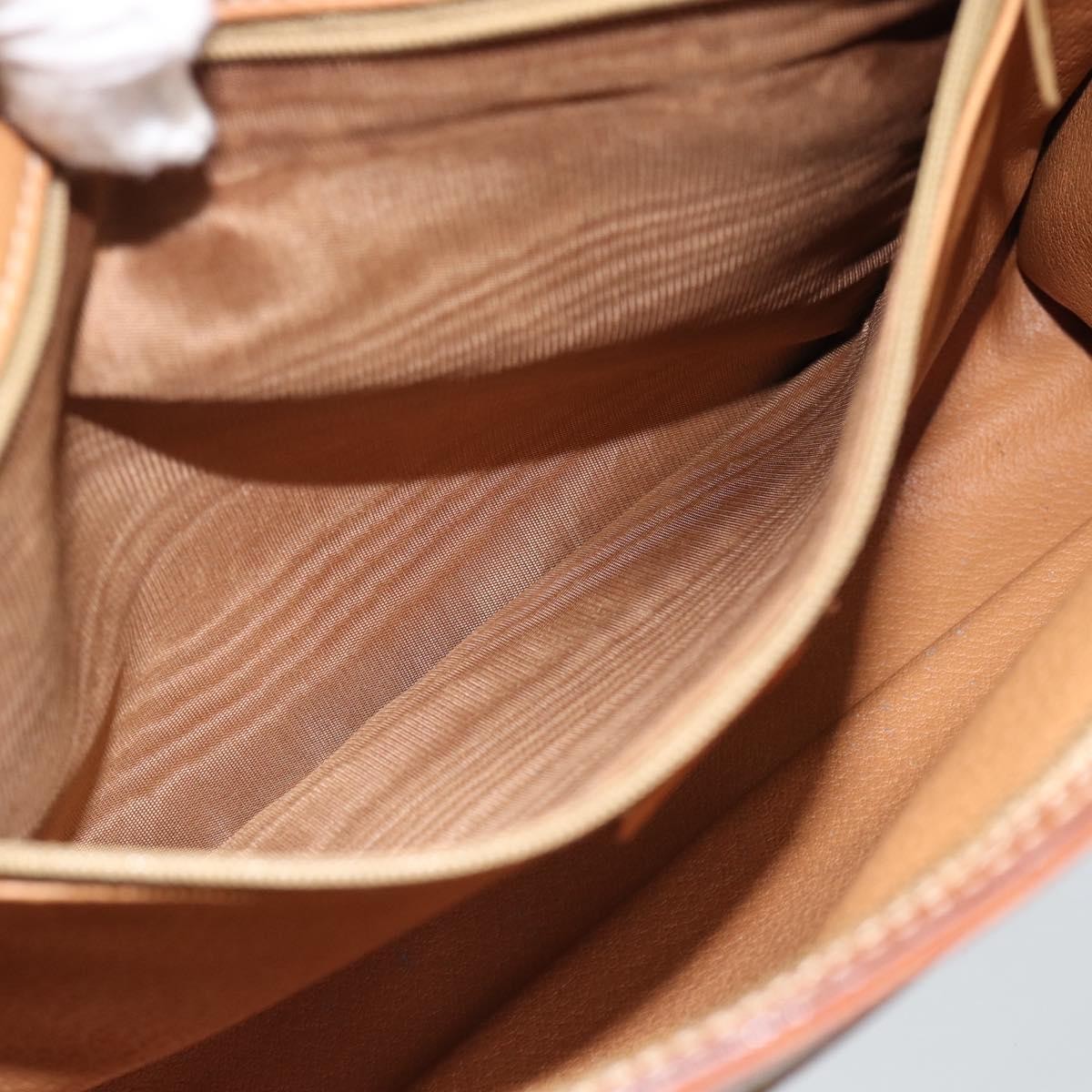 Celine Macadam Pochette Canvas, Brown, Canvas, Clutch